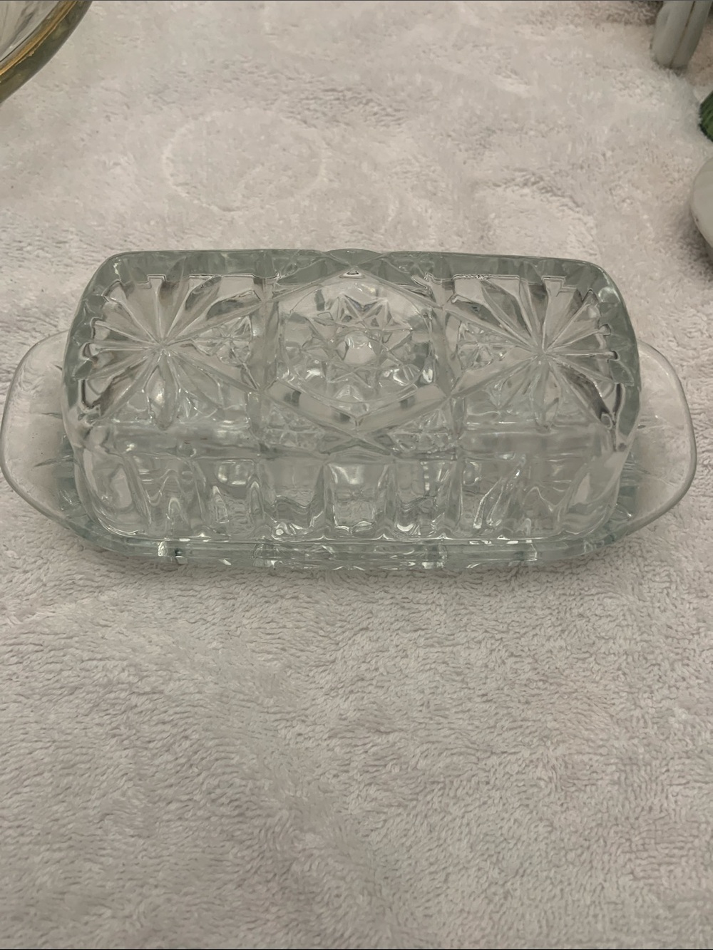 Anchor Hocking Clear Pressed Glass Butter Dish
